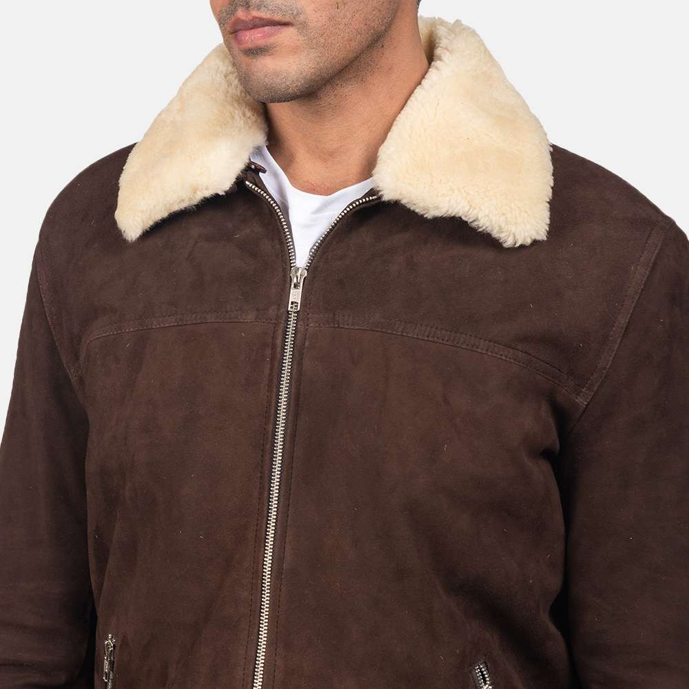 Coffner Brown Shearling Fur Jacket - Image 4