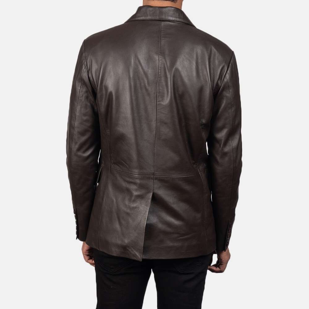 Daron Brown Leather Blazer - Image 3