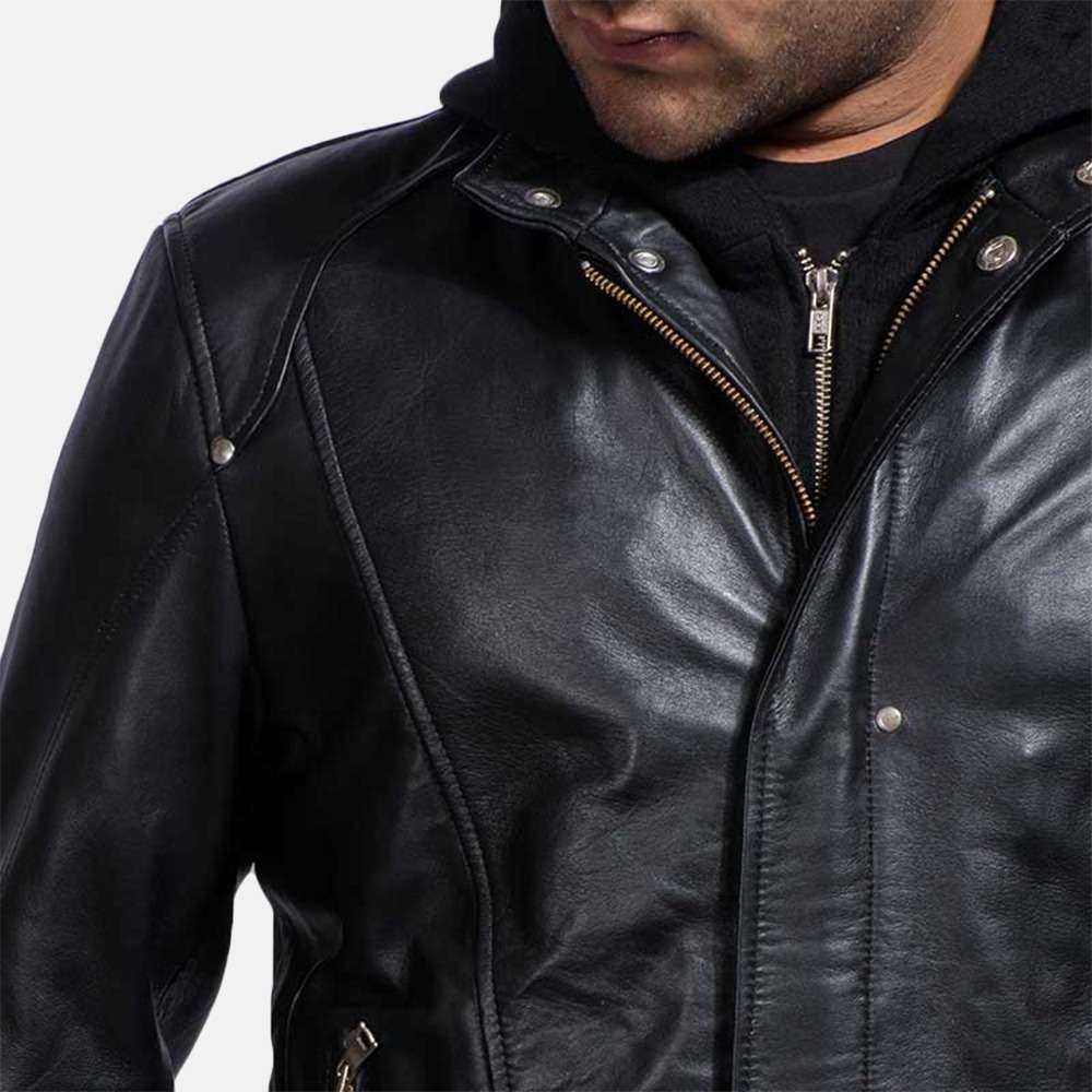 Highschool Black Leather Jacket For Men - Image 5