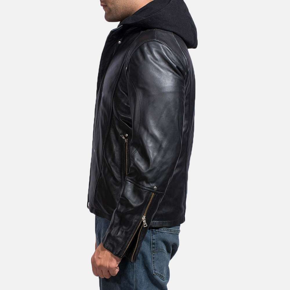 Highschool Black Leather Jacket For Men - Image 4