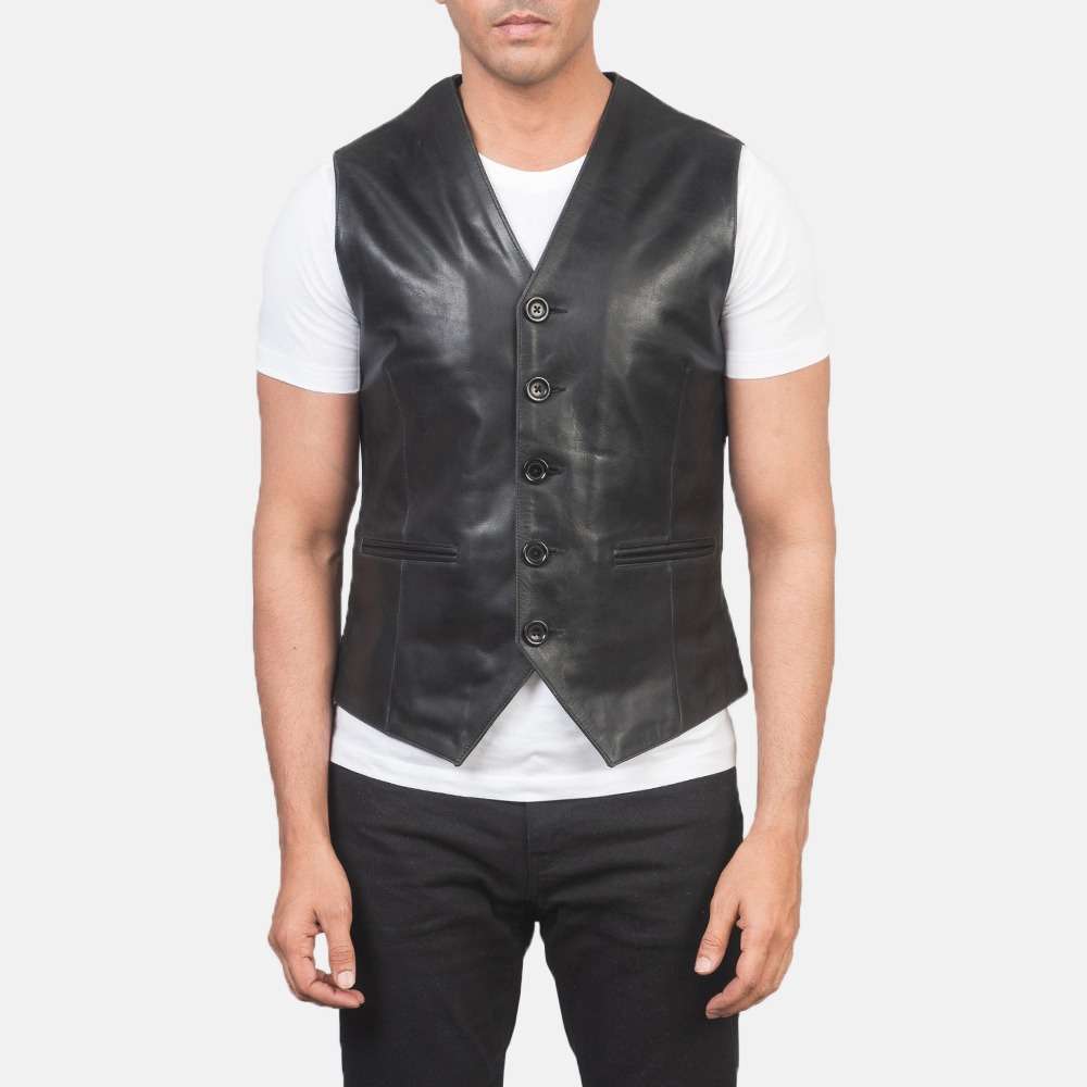 Auden Black Leather Vest - Image 7
