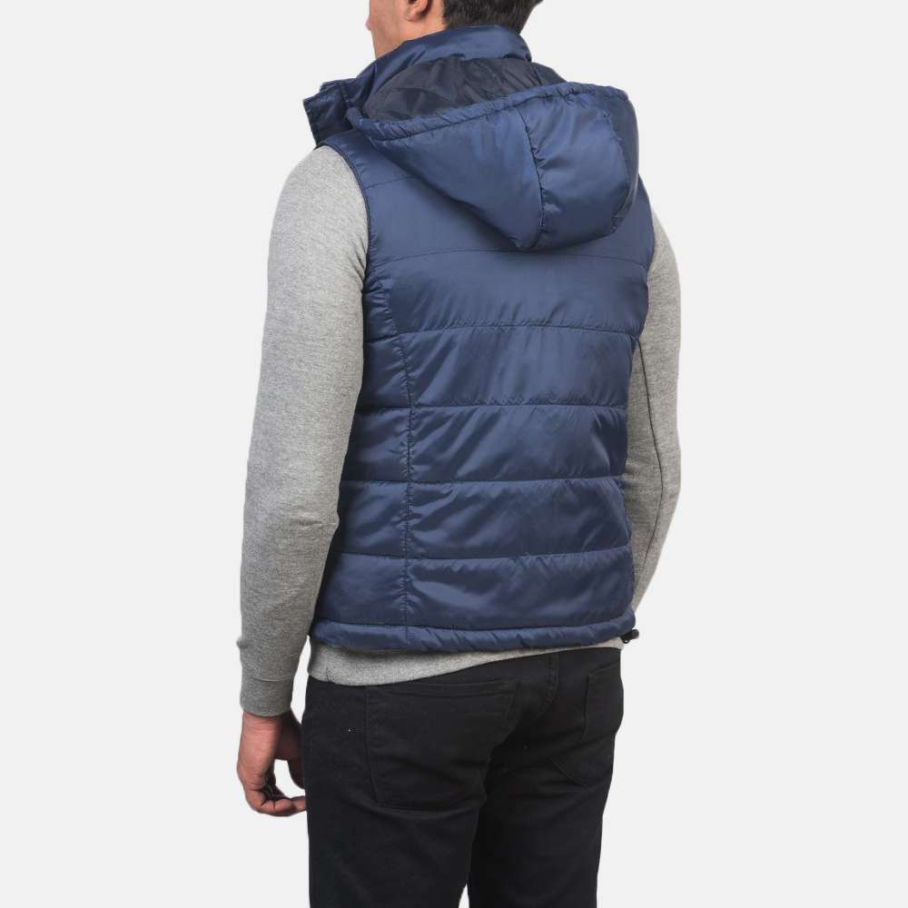Fuston Blue Hooded Puffer Vest - Image 6