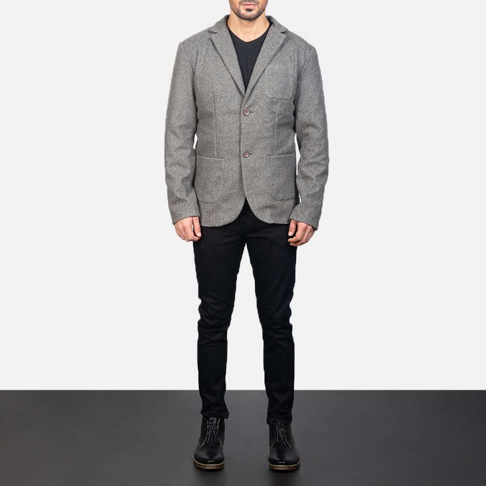 Borges Grey Wool Blazer - Image 2