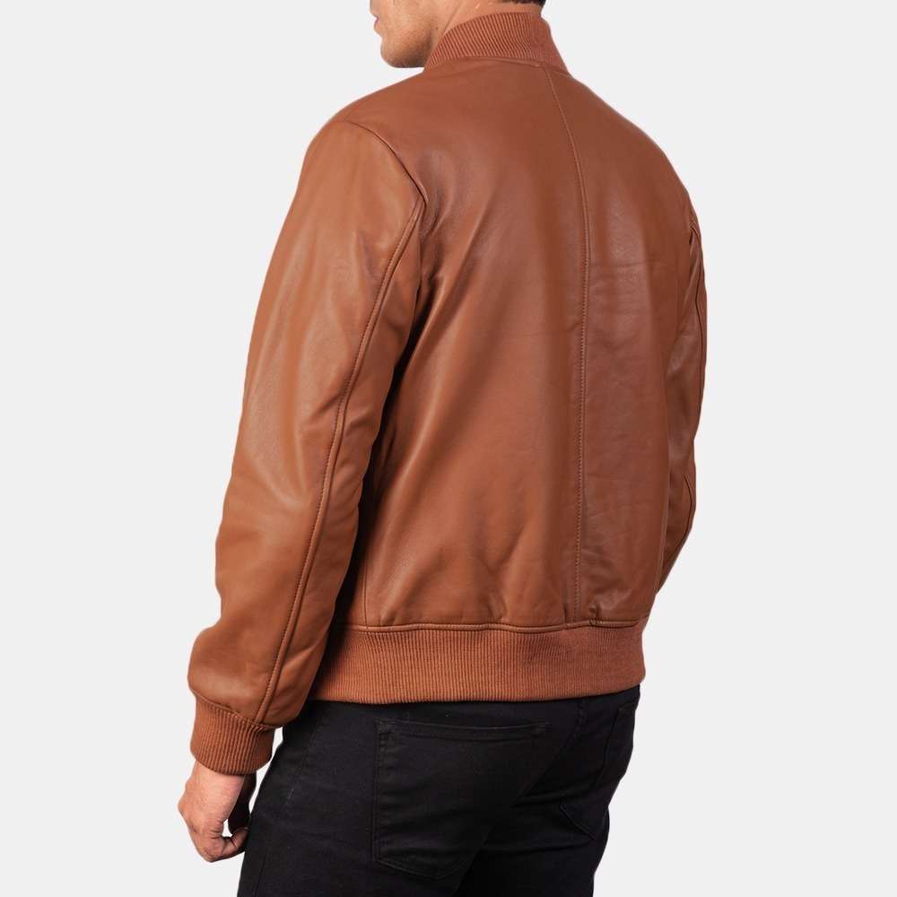Shane Brown Leather Bomber Jacket - Image 3