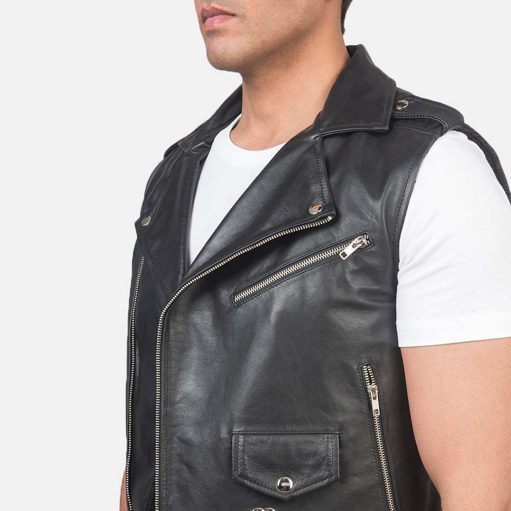 Auden Black Leather Vest - Image 3