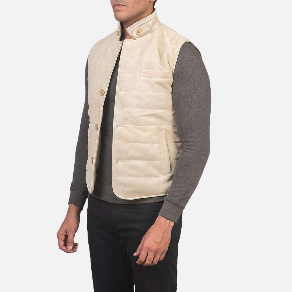Tony Off-White Suede Vest - Image 3