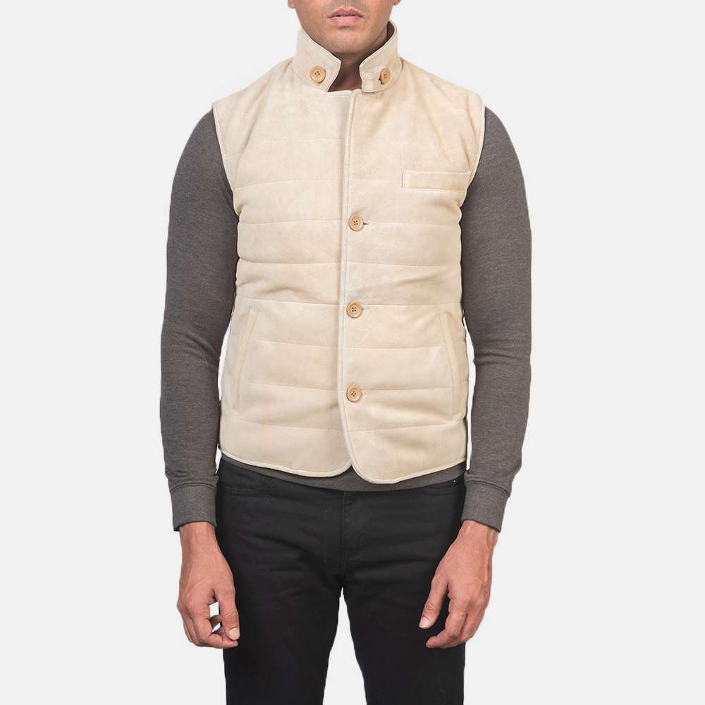 Tony Off-White Suede Vest - Image 4