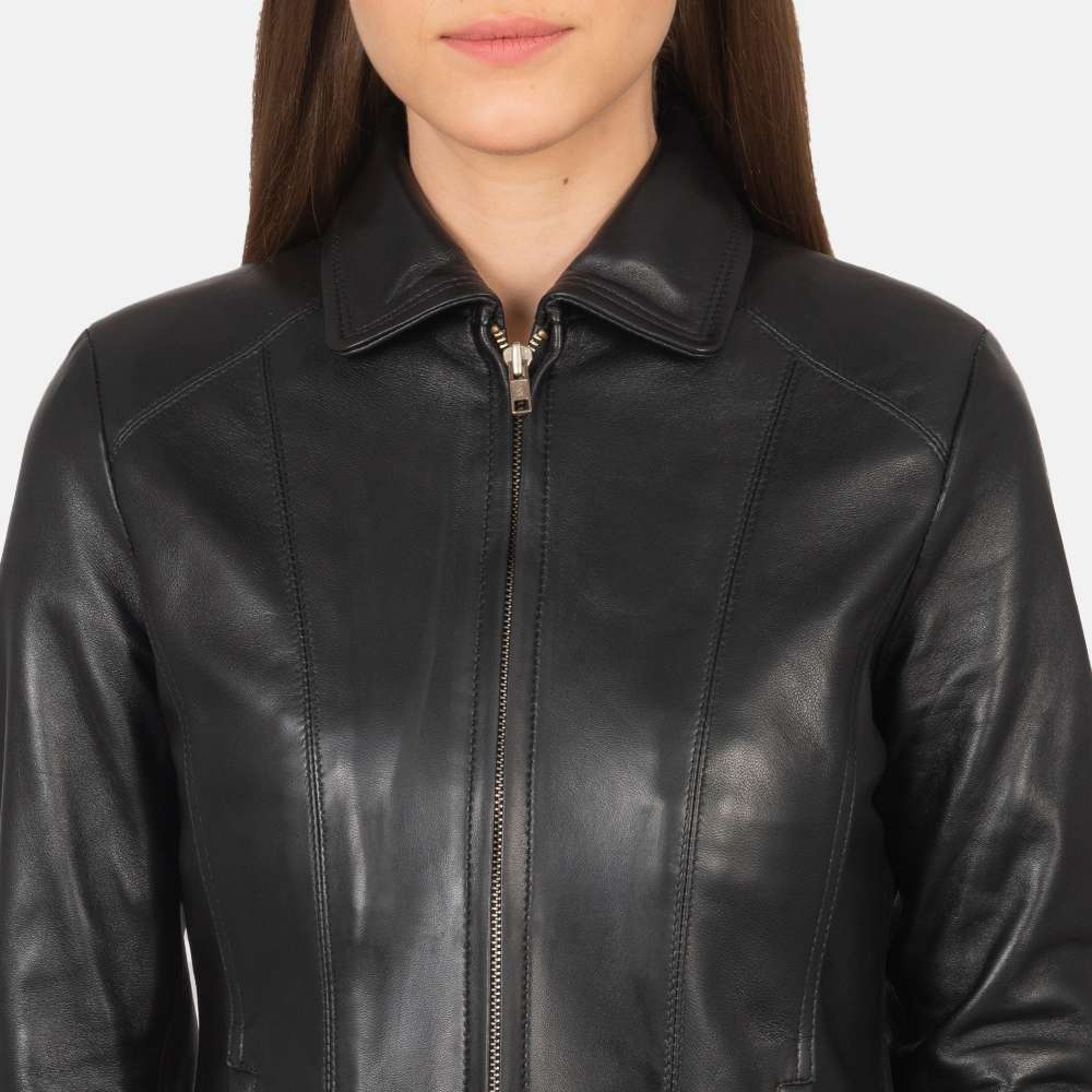 Colette Black Leather Jacket - Image 5