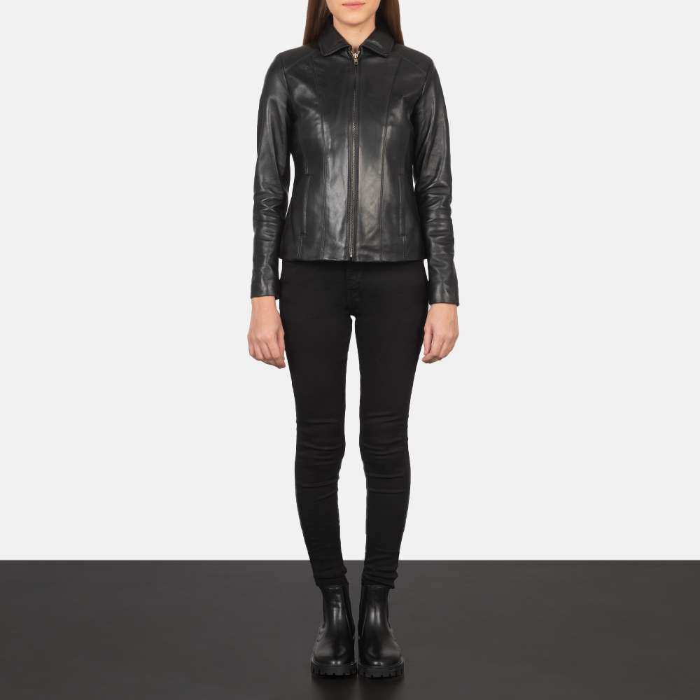 Colette Black Leather Jacket - Image 3