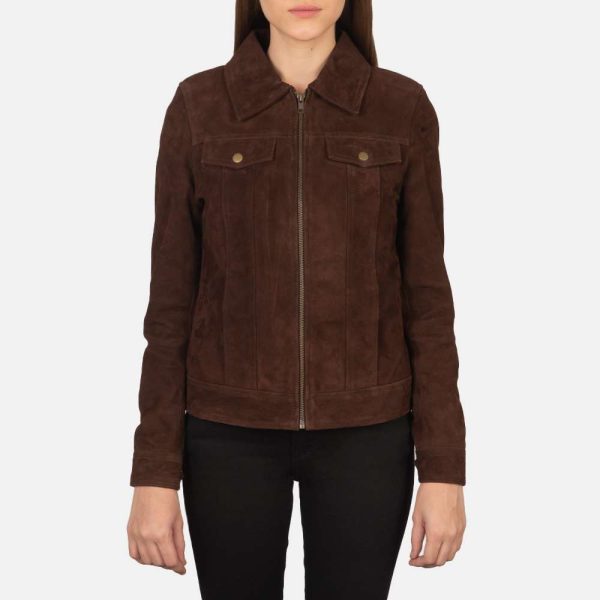 Suzy Mocha Suede Trucker Jacket